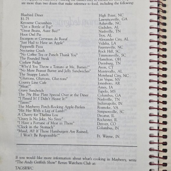 Vintage 1991 Aunt Bee's Mayberry Cookbook Rutledge Hill Press - Picture 4 of 9